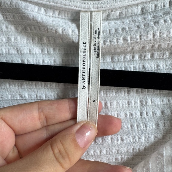 Anthropologie Rebecca Dolman Sleeve Smocked Hem Peasant Top white size S - Picture 2 of 3